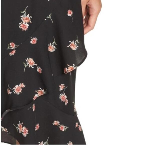 BB Dakota All Eyes On You Midi Dress size 4 NWT New Black Floral Ruffle - Picture 9 of 10